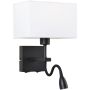 Italux NORTE WL-1122-2-BL-BM-RC-WH Светильник за стена 2x60W, 3W/E27, LED 3000K 350LM IP20