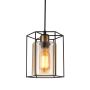 Italux KALULA PND-78901-1-BK+AMB Висяща лампа 1x40W/E27 IP20