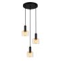Italux SANTIA PND-65342-3A-BK+AMB Висяща лампа 3x40W/E27 IP20