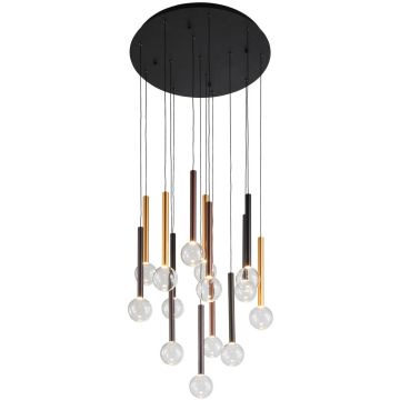 Italux Alinos PND-24019-14A-BK Висяща лампа 14x58W/LED 3000K 4410lm IP20