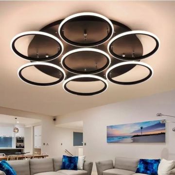 Altavola Design Ledowe okręgi LA078/CE_7_out_3k_black Таванна лампа 7x86W/LED 3000K 5160lm IP44