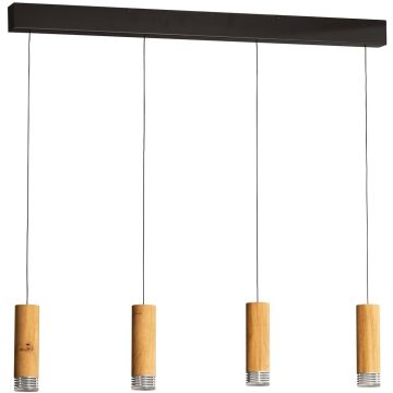 Fischer&Honsel SHINE-WOOD 61132 Висяща лампа 4x5,26w/led 2700k 2552lm ip20