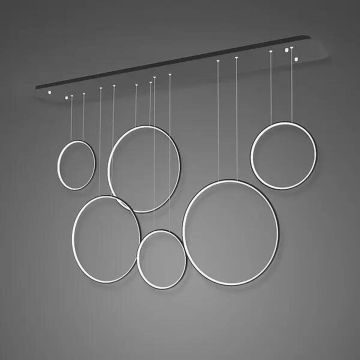 Altavola Design Ledowe okręgi LA076/P_180_in_3k_black Висяща лампа 6x130W/LED 3000K 7800lm IP44