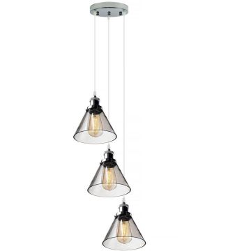 Altavola Design NEW YORK LOFT LA034/CO3_smoky_chrom Висяща лампа 3x40W/E27 IP20