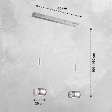 Fischer&Honsel Colette 60989 Висяща лампа 2x9W/LED 2700K 1900 lm IP20