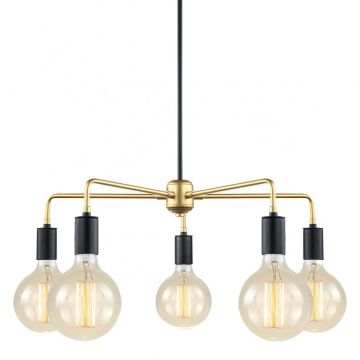 Italux MALENE MDM3386/5 BK+GD Люстра 5x40W/E27
