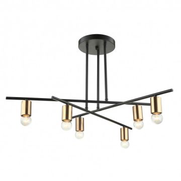 Italux NORMANI MDM3658/6 BK+BRO Люстра 6x60W/E27