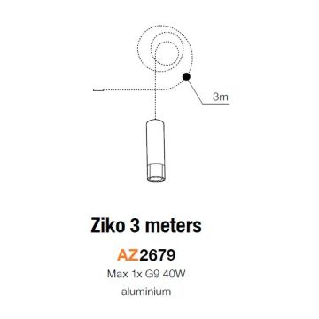 AZzardo ZIKO AZ2679 Въже или верига за закачане 1x40W/G9 IP20