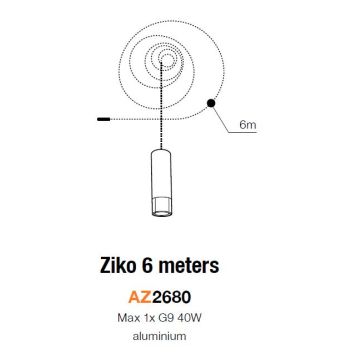 AZzardo ZIKO AZ2680 Въже или верига за закачане 1x40W/G9 IP20