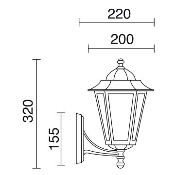 Novolux ELITE 6 096F-G05X1A-01 Светильник за стена 1x42W/E27 IP43