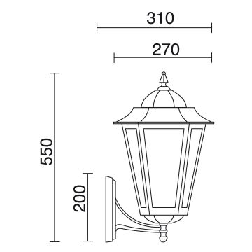 Novolux ELITE 6 096J-G05X1A-01 Светильник за стена 1x42W/E27 IP43