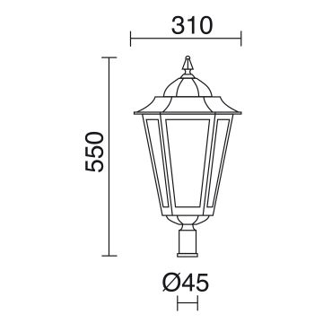 Novolux ELITE 6 096R-G05X1A-02 Светлина за фенер 1x70W/E27 IP43