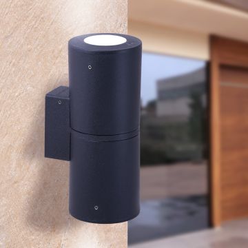 Fumagalli Franca FMG-FRANCA90-2LT-BLK Светильник за стена 2x6W/GU10 4000K-2700K 732lm IP55