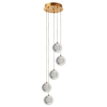 Light Prestige Brillant LP-3303/5P GD Висяща лампа 5x28W/LED 3000K|4000K|6000K 2220lm IP20