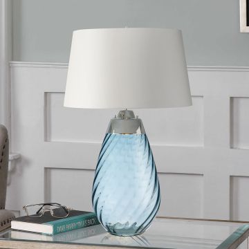Elstead Lighting LENA LARGE LENA-TL-L-BLUE-OWSS Масичка лампа 1X7W/GU10+1x60W/E27