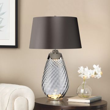 Elstead Lighting LENA LARGE LENA-TL-L-SMOKE Масичка лампа 1X7W/GU10+1x60W/E27