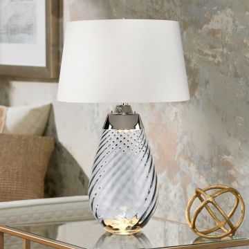 Elstead Lighting LENA LARGE LENA-TL-L-SMOKE-OWSS Масичка лампа 1X7W/GU10+1x60W/E27