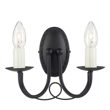 Elstead Lighting MINSTER MN2-BLACK Светильник за стена 2x60W/E14