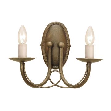 Elstead Lighting MINSTER MN2-BLK-GOLD Светильник за стена 2x60W/E14