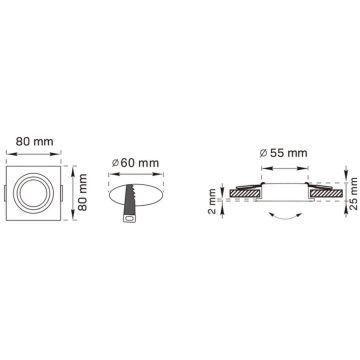 Zuma Line FINN OB2211CL02-B Вградено спот светило 1x50W/GU10