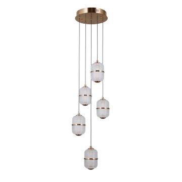 Italux Alani PND-34375-5-HBR Висяща лампа 5x28W/LED 3000K 2184lm IP20