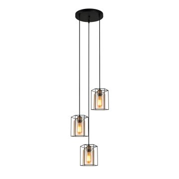 Italux KALULA PND-78901-3A-BK+AMB Висяща лампа 3x40W/E27 IP20