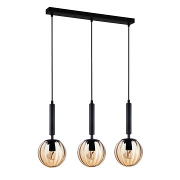 Italux RAVENA PND-2324-3L BK+AMB Висяща лампа 3x10W/E27 IP20