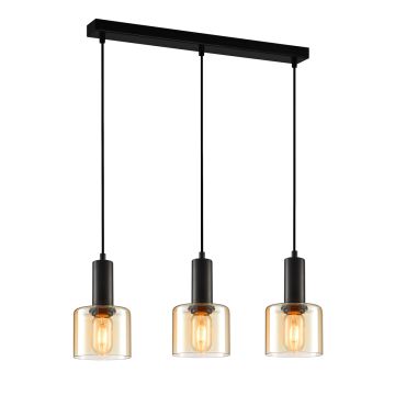 Italux SANTIA PND-65342-3-BK+AMB Висяща лампа 3x40W/E27 IP20