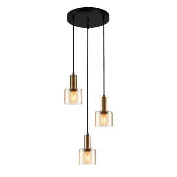 Italux SANTIA PND-65342-3A-BRO+AMB Висяща лампа 3x40W/E27 IP20