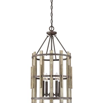 Quoizel WOOD HOLLOW QZ-WOOD-HOLLOW-4P Висяща лампа 4x60W/E14