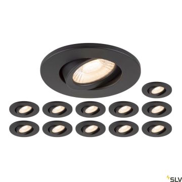 SLV UNIVERSAL DOWNLIGHT 1007273 Вградено спот светило 1x8W/LED 2700K|3000K|4000K|6500K 560lm|610lm|680lm|640lm IP20