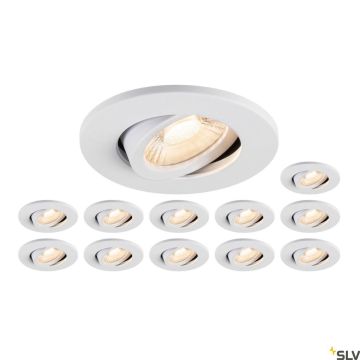 SLV UNIVERSAL DOWNLIGHT 1007274 Вградено спот светило 1x8W/LED 2700K|3000K|4000K|6500K 560lm|610lm|680lm|640lm IP20