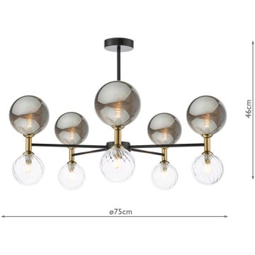 Dar Lighting Takara TAK2354-03-24 Таванна лампа 10x20w/g9 ip20