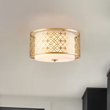 Elstead Lighting Ziggy ZIGGY-F-M-LG Таванен светилник 2x60 W/E27
